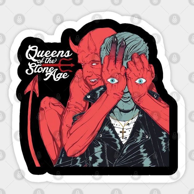 Queens Of The Stone Age Band Sticker by Powder.Saga art